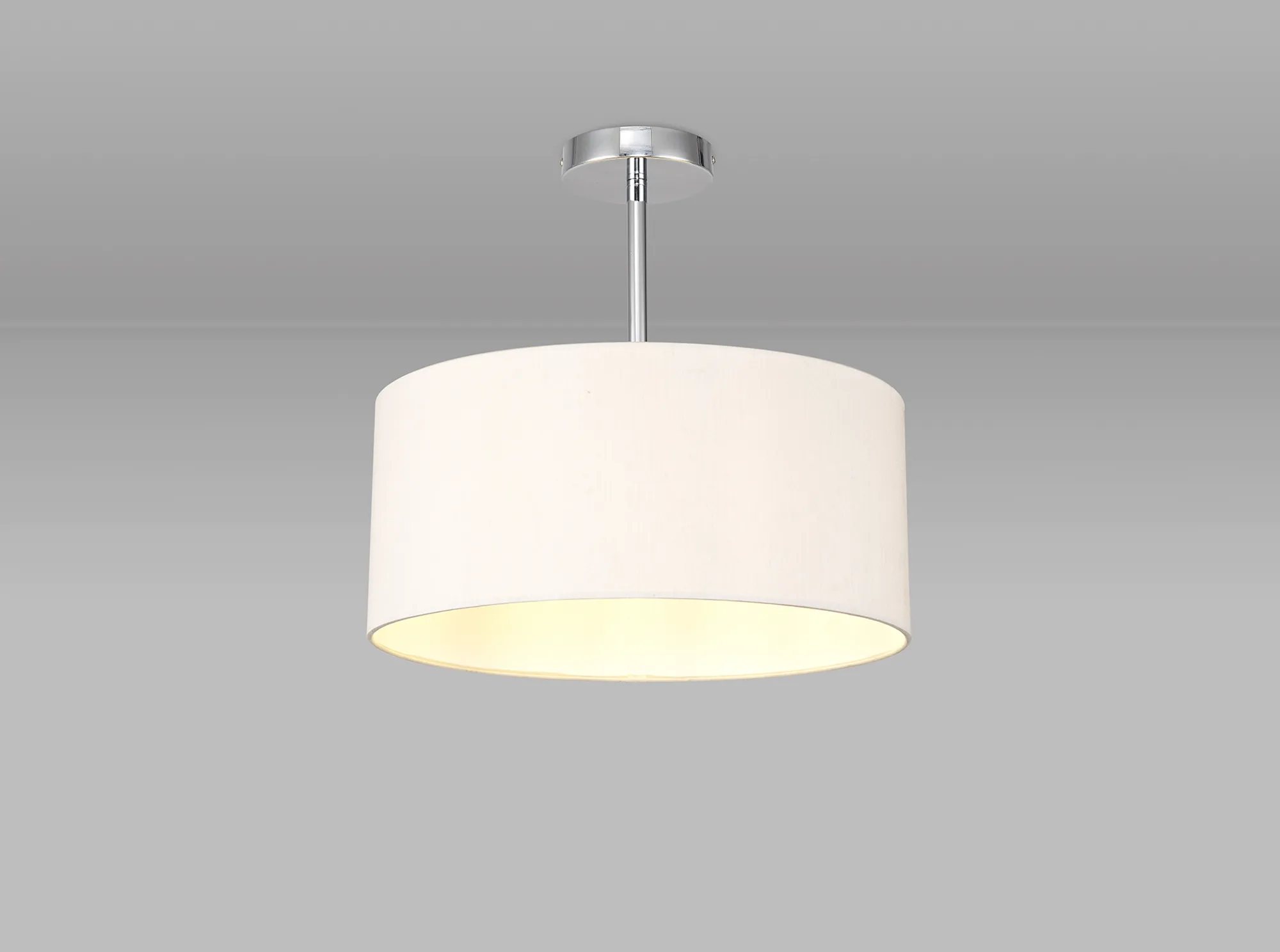 Baymont 40cm Semi Flush 1 Light Polished Chrome, Nude Beige/Moonlight DK0088  Deco Baymont